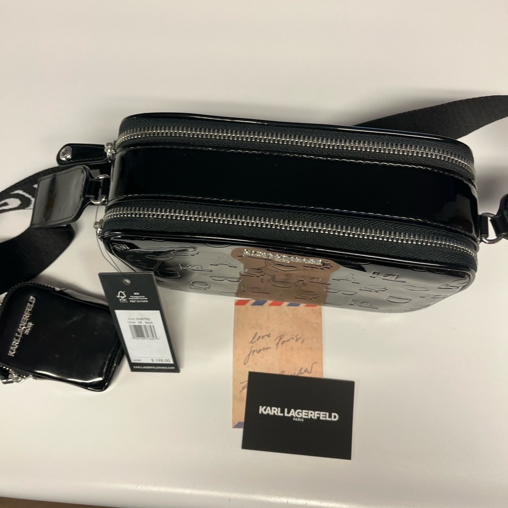 NWT Karl Lagerfeld Paris Maybelle Crossbody Camera Bag With Coin Purse Has COA - Picture 7 of 11